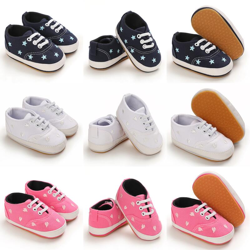 Giày Tập Đi Bằng Da Cao Su Chống Trượt Phối Màu Dễ Thương Cho Bé Trai / Gái 0-18 Tháng Tuổi