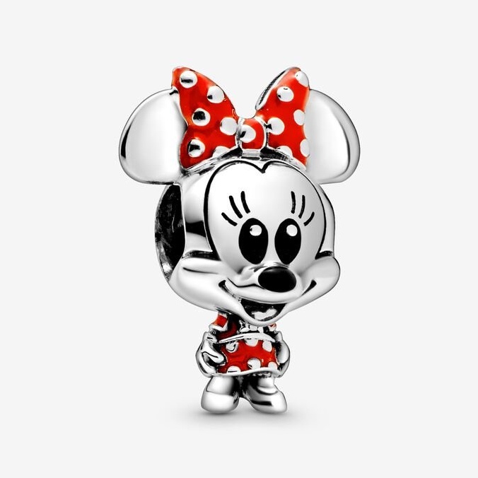 Nhẫn Mạ Bạc 925 Hình Chuột Minnie Chấm Bi Disney Pandora