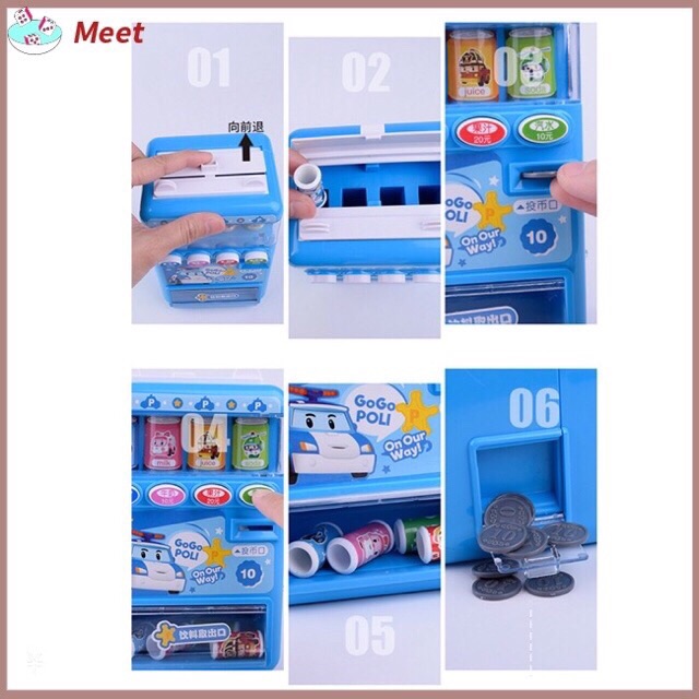 Bộ đồ chơi robot car poli biến hình/ máy bán nước tự động Poli