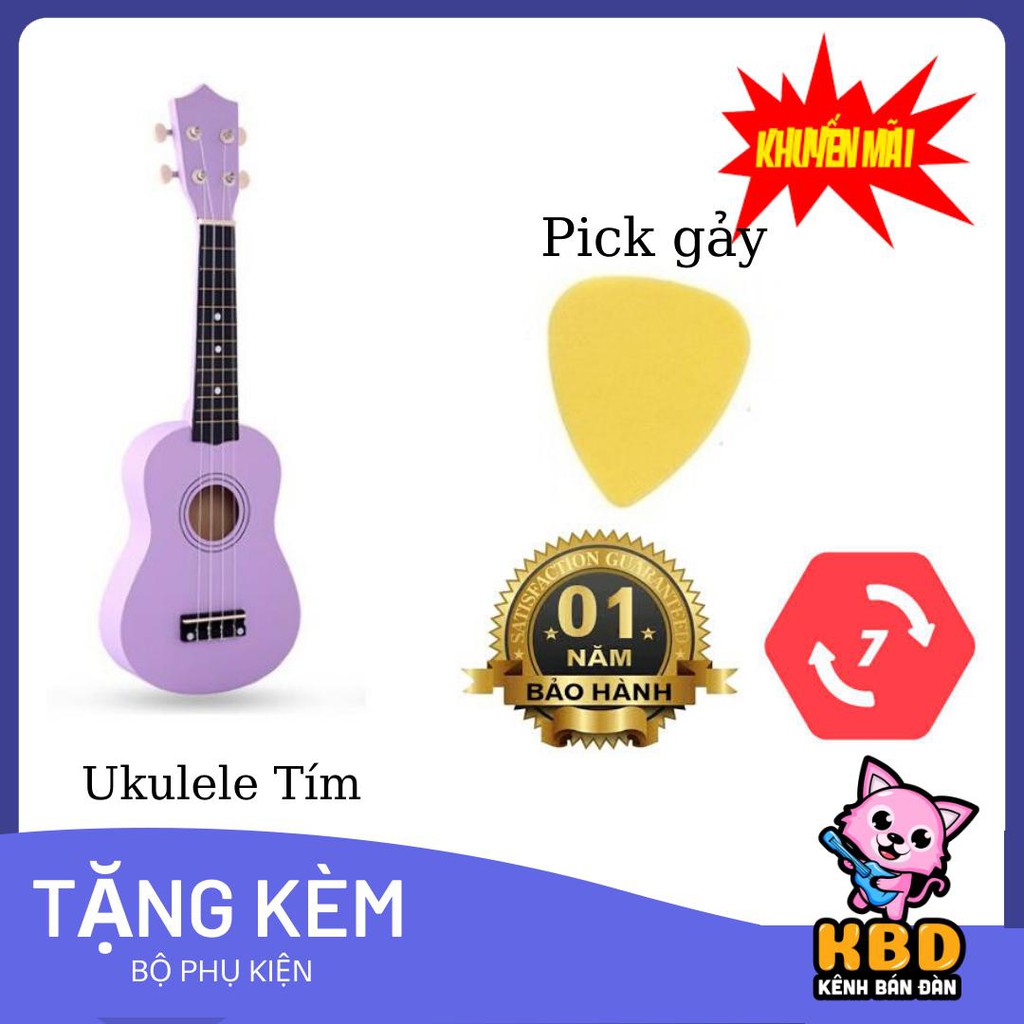 Đàn Ukulele 21&quot; Màu Gỗ trơn Hemei