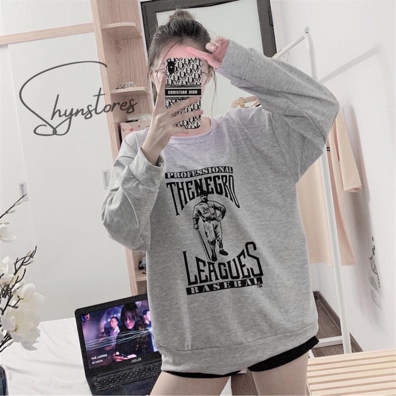 Áo nỉ sweater nữ Shynstores - áo thun dài tay cổ tròn vải da cá dày đẹp freeship