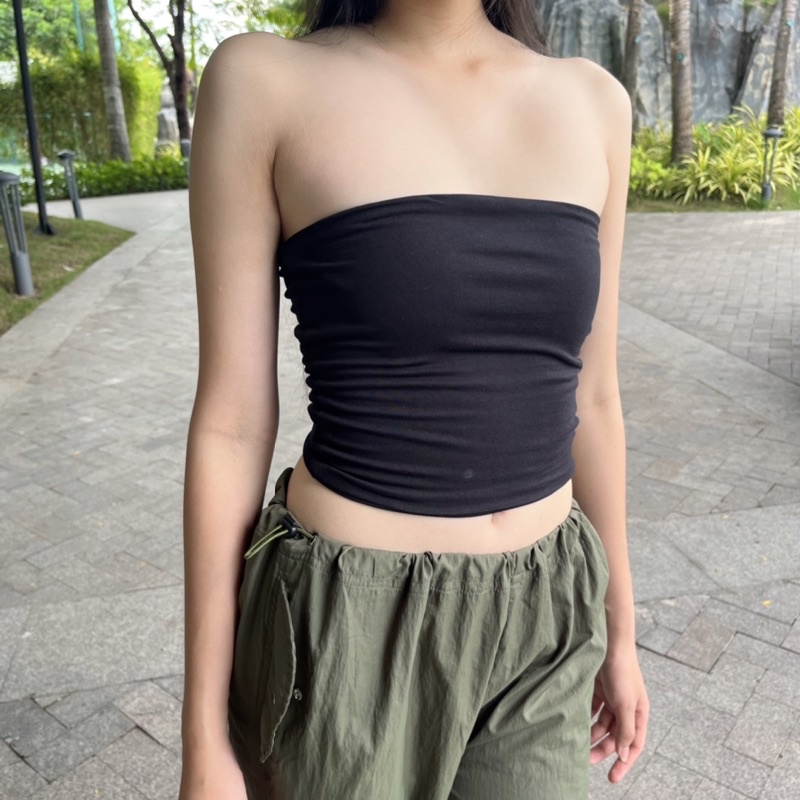 GENER | Áo ống trắng/đen - Sassy Top In Black/White - Y2K Style