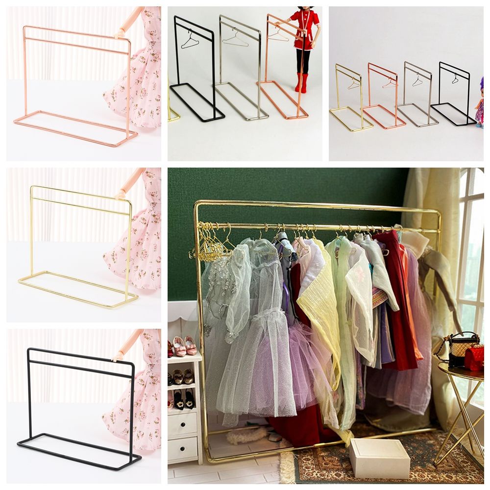 Giá treo quần áo búp bê bằng sắt 1/6 1/12