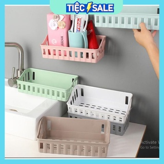 Kệ Nhựa Miệng Vát, Kệ Nhựa Đơn nhựa Dán Tường Đựng Đồ Nhà tắm, Bếp Đa Năng_ hàng công ty Việt