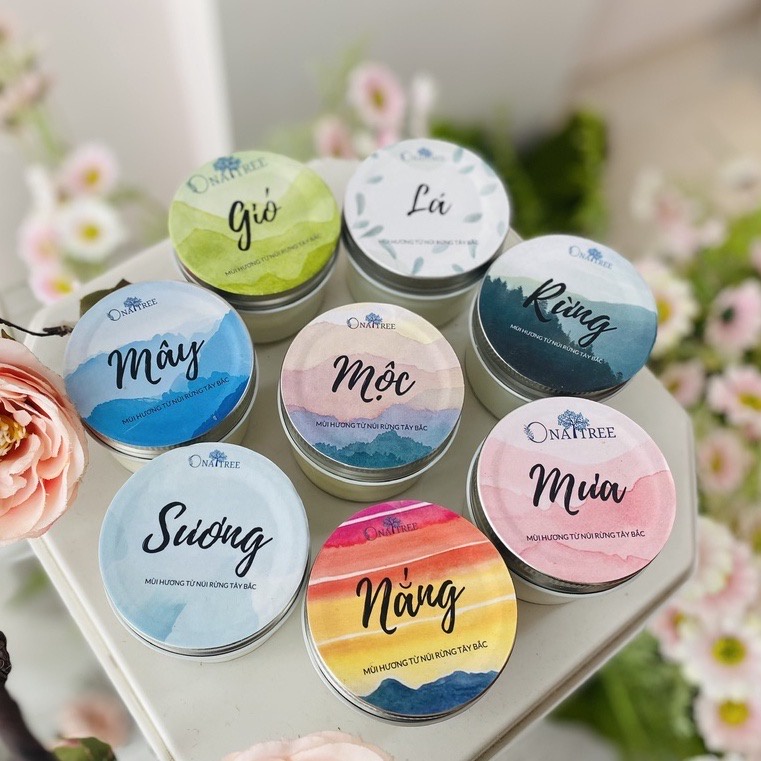 Nến Thơm Tinh Dầu Tây Bắc Hương Mây ONATREE Không Hương Liệu Không Hoá Chất 50g - 220g