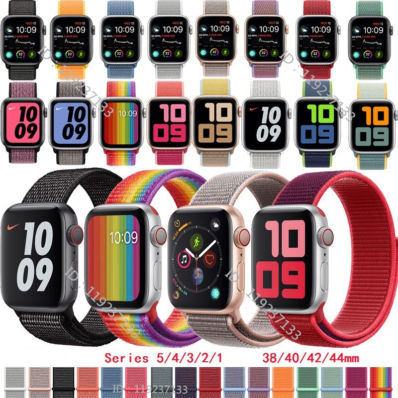 Dây đeo Apple Watch Strap 38/40mm 42/44mm Vòng nylon dệt mềm mại thoáng khí cho iWatch Series SE 6/5/4/3/2/1