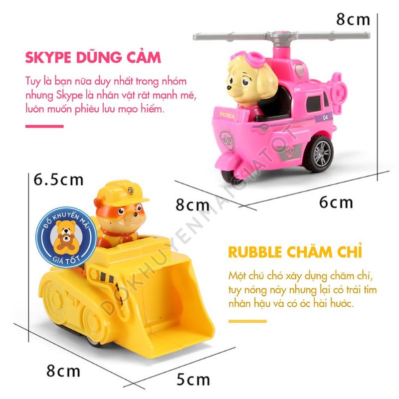 BỘ ĐỒ CHƠI BIỆT ĐỘI CHÓ CỨU HỘ PAW PATROL XE CHẠY TRỚN.