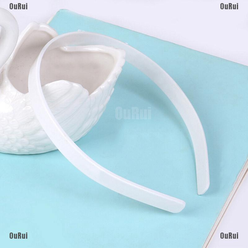 (FCC) Bộ 10 Băng Đô Nhựa Màu Trơn Phụ Kiện Tóc