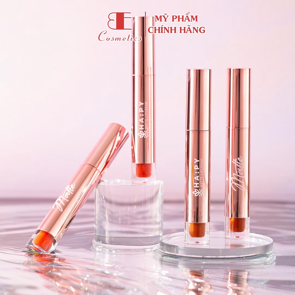 Son kem màu lì siêu mịn lâu trôi giữ màu tới 24h loại 3.5g, son tint thương hiệu Ha:py  (SM0001) Ebi Cosmetics