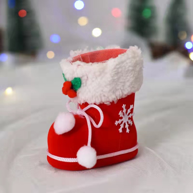 Túi Đựng Kẹo Hình Chiếc Ủng Dùng Trang Trí Cây Thông Giáng Sinh