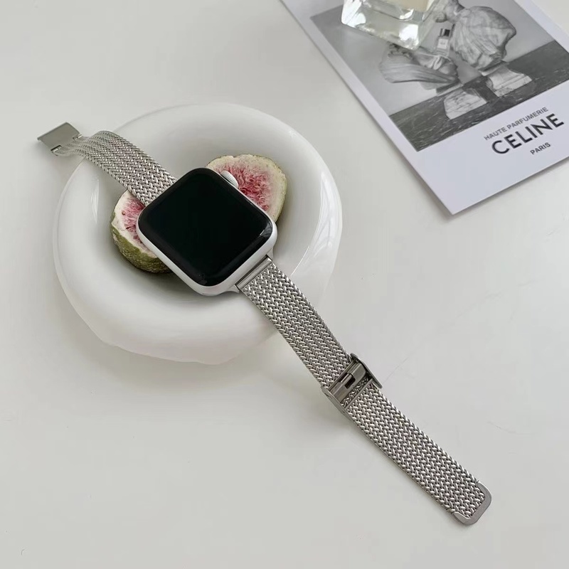 Dây Đeo Đồng Hồ Bằng Thép Không Gỉ 41mm 40mm 38mm 45mm 44mm 42mm Cho iWatch series 7 6 5 4 3 se