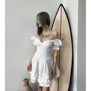 Đầm nữ dạo phố thiết kế tôn dáng lucie - đầm xoè 01 màu trắng