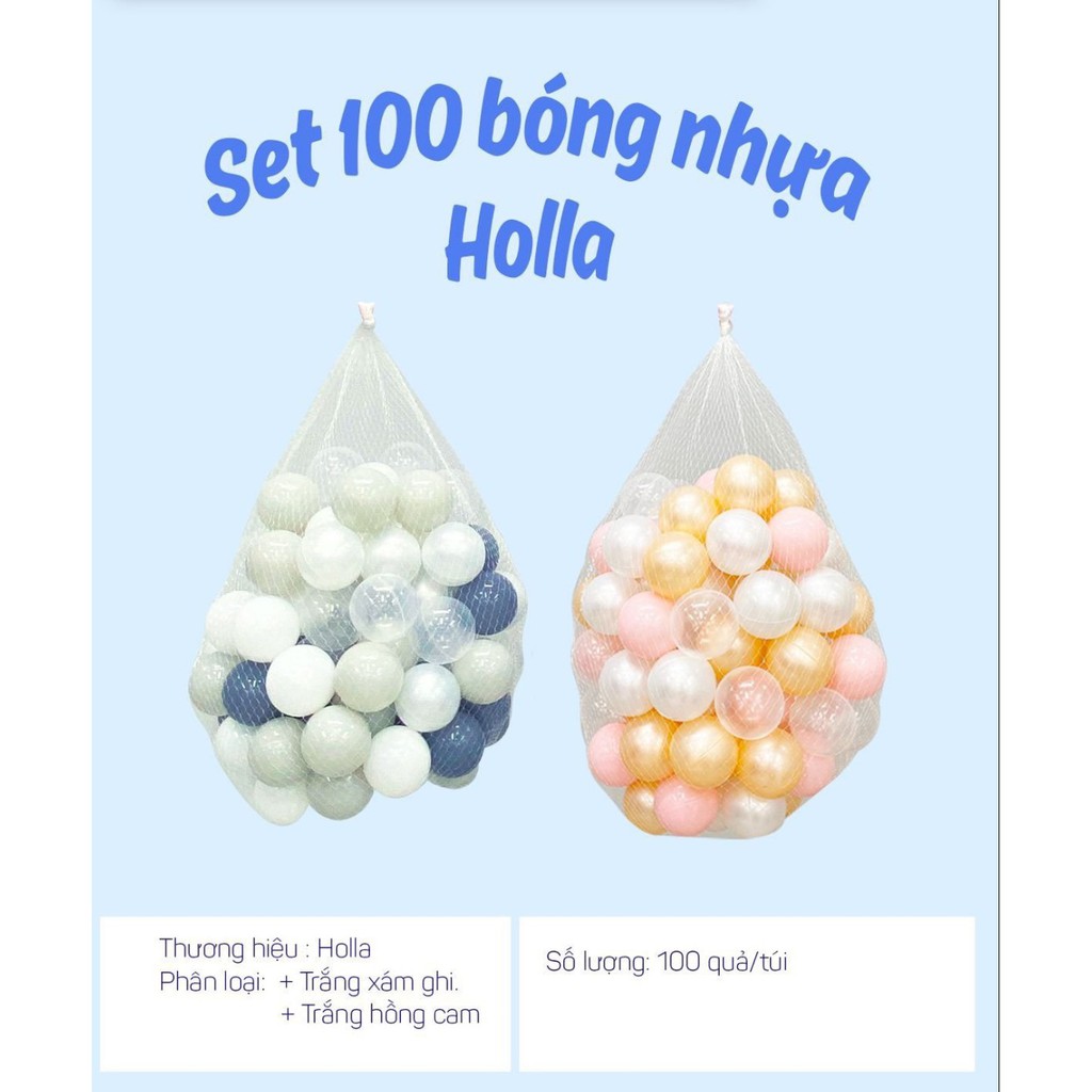 Set 100 bóng nhựa Holla cao cấp an toàn cho bé