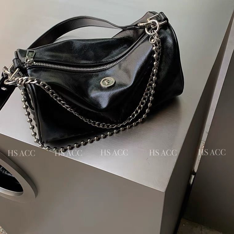 Túi đeo chéo nữ dây xích phong cách HÀN QUỐC chất da đẹp SẴN MÀU ĐEN