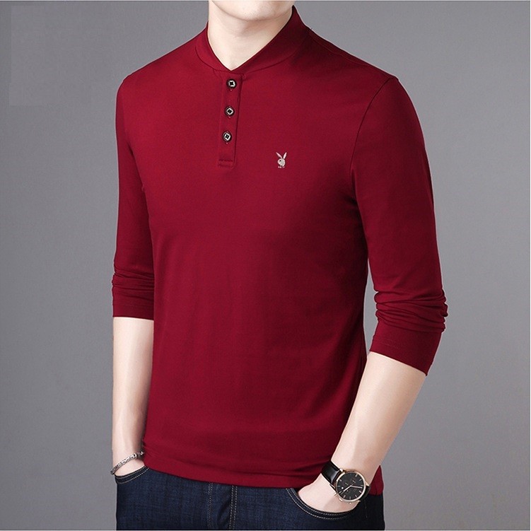 H8170 - ÁO THUN NAM CỔ TRỤ DÀI TAY - GIÁ 710k