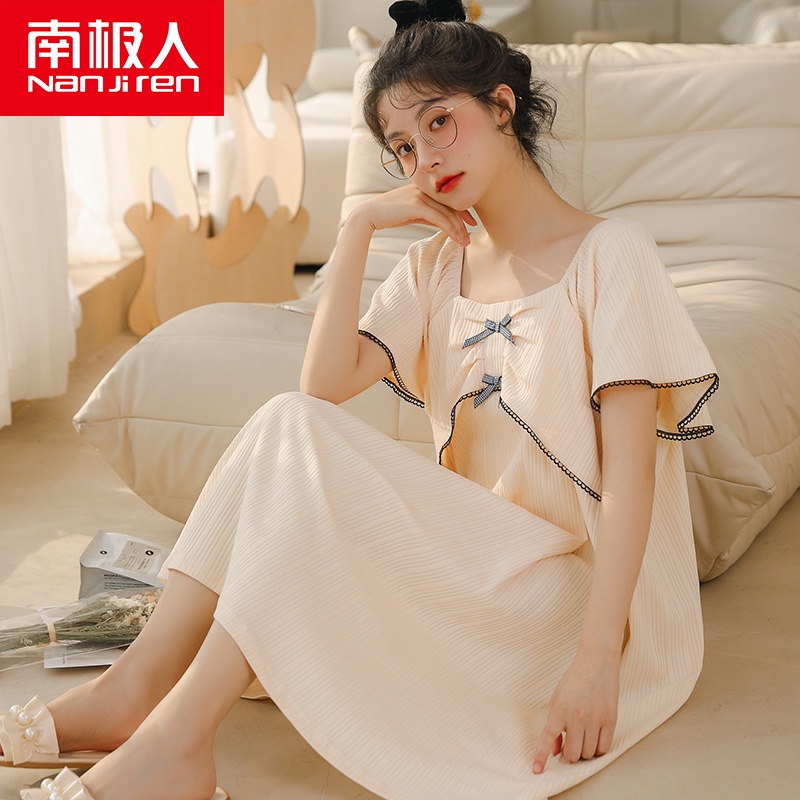 Đầm Ngủ Tay Ngắn Dáng Rộng Thiết Kế Mới Thời Trang Mùa Hè Cho Mẹ Bầu 0704