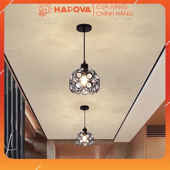Đèn thả trần trang trí bàn ăn bằng pha lê pha lê HAPOVA DT 6816 + Tặng kèm bóng led AS Vàng