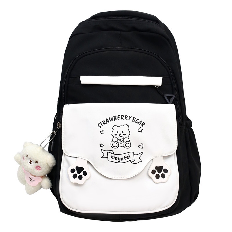 Ba Lô Đi Học Cỡ Lớn Hình Gấu Dễ Thương Phong Cách Hàn Quốc