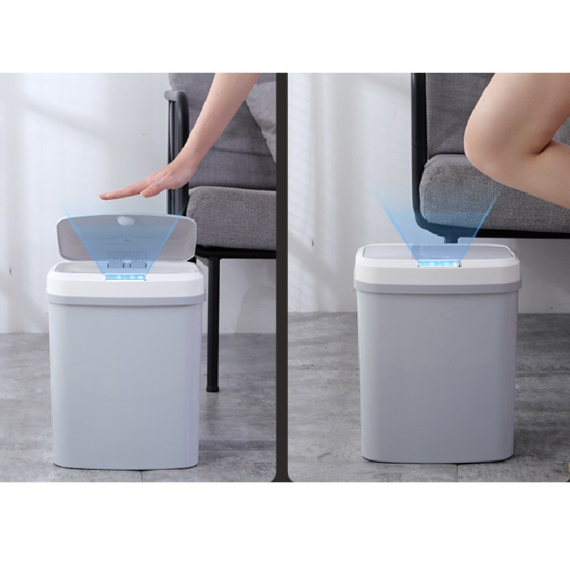 Thùng Rác Cảm Ứng Thông Minh  Thể Tích 16L Có Nắp Đóng Mở Tự Động Thùng Rác Cao Cấp_hãng chính hãng