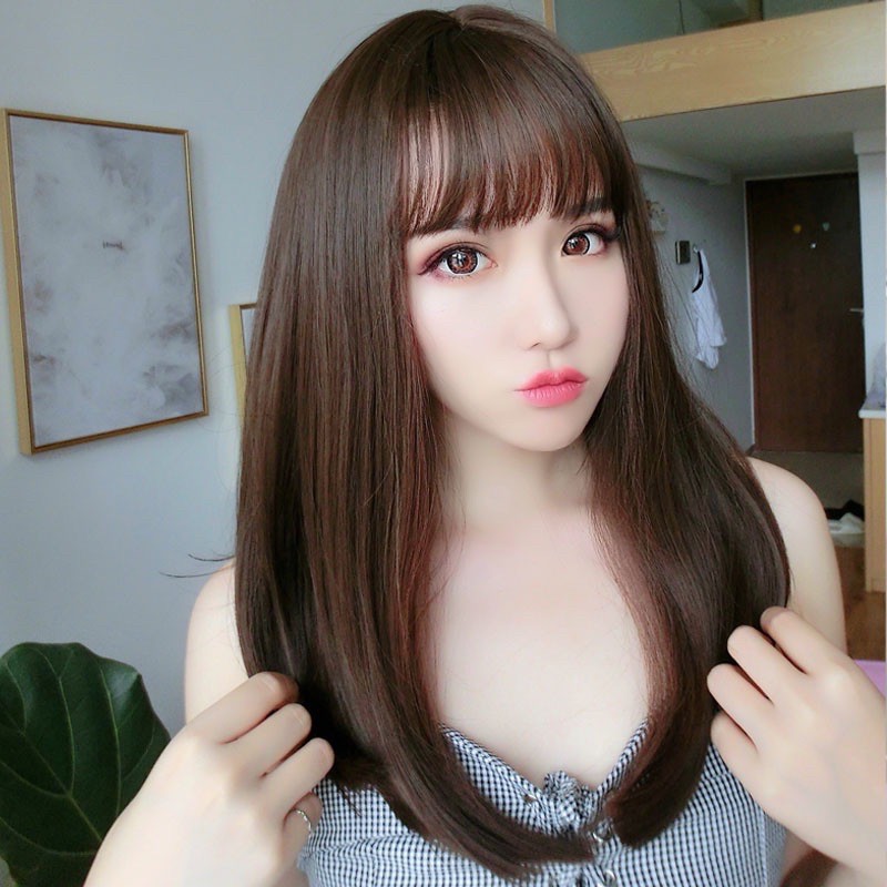 &lt;Ảnh Thật&gt; Tóc giả cúp lửng mái thưa dễ thương ms1799