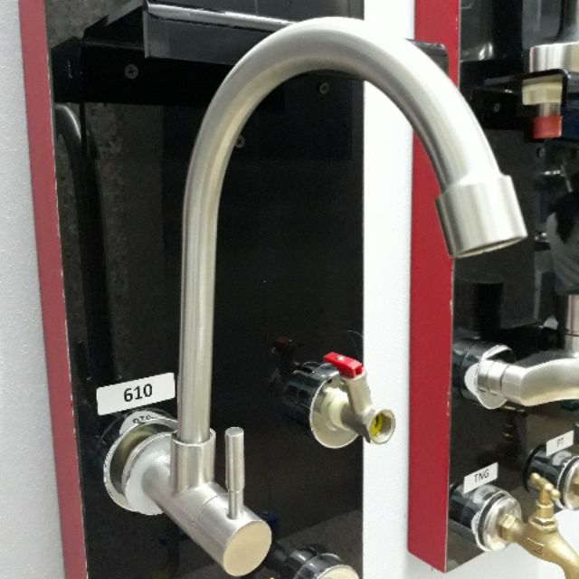 Vòi Rửa Bát Cắm Tường Lạnh inox sus304