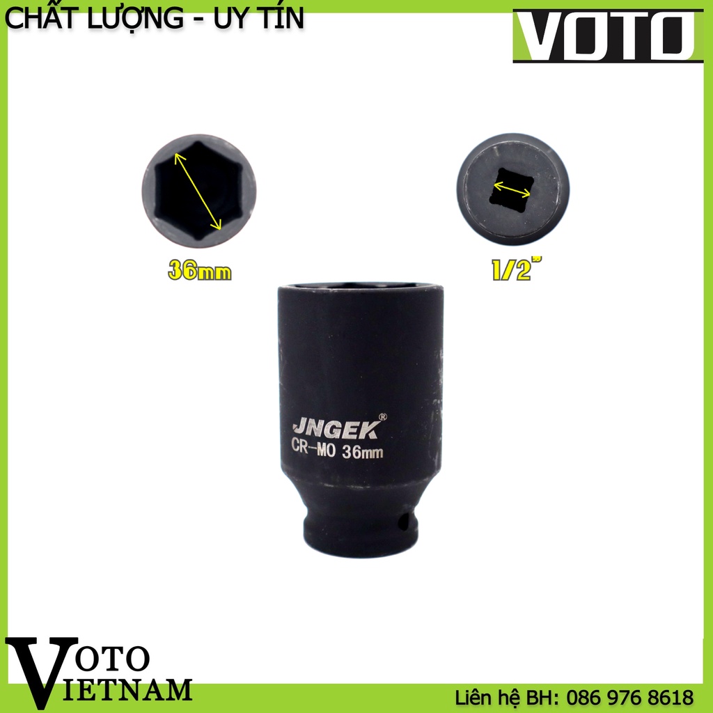 Đầu khẩu, đầu tuýp mở ốc size lớn 36mm dài 78mm dùng cho đầu bulong 1/2