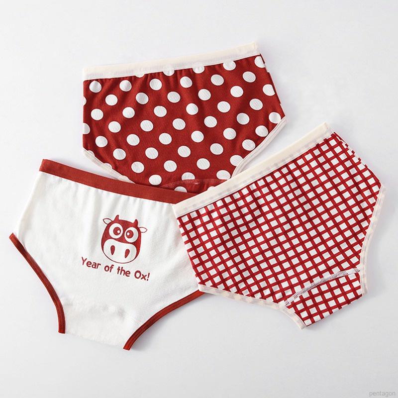 Set 3 quần lót boxer vải cotton thoáng khí in hoạt hình dễ thương cho bé gái 2-6 tuổi