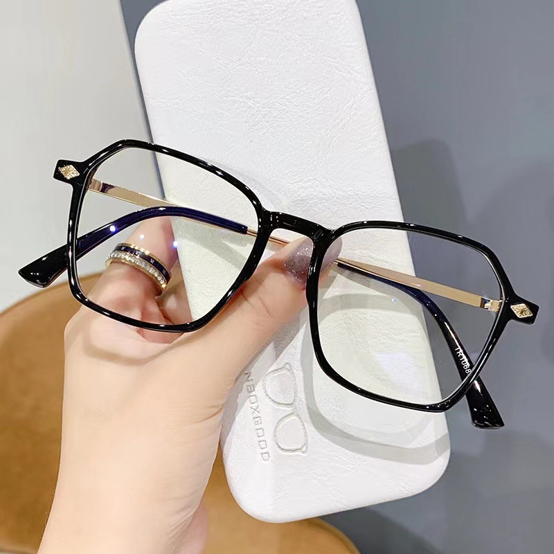 (JIUERBA) Mắt Kính Gọng Trong Suốt Màu Kẹo Đa Giác Chống Ánh Sáng Xanh Thời Trang Mới Phong Cách Hàn Quốc