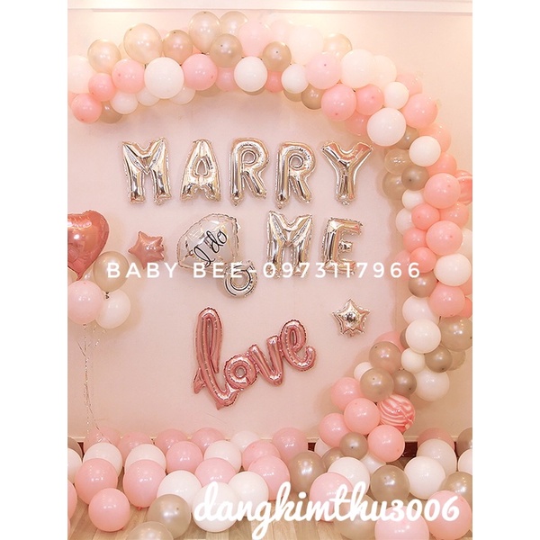 Set Bóng Trang Trí Tỏ Tình, Cầu Hôn, MARRY ME Siêu Lãng Mạn
