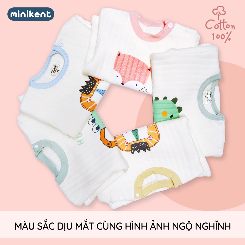 Bộ Chần Bông Ba Lớp Cạp Cao Mềm Mại Ấm Áp Cho Bé 9-16kg