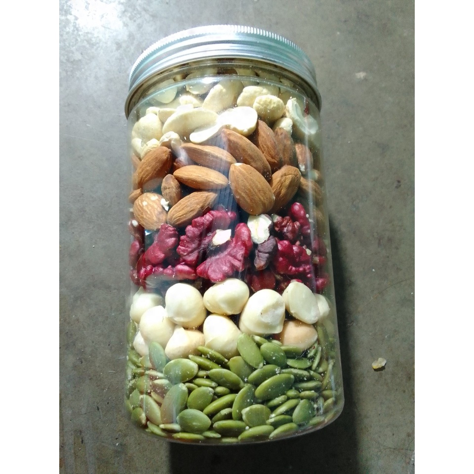 Hạt Dinh Dưỡng Mix 5 Loại - Hũ 500g - Nhân Hạt Sấy Nguyên Vị