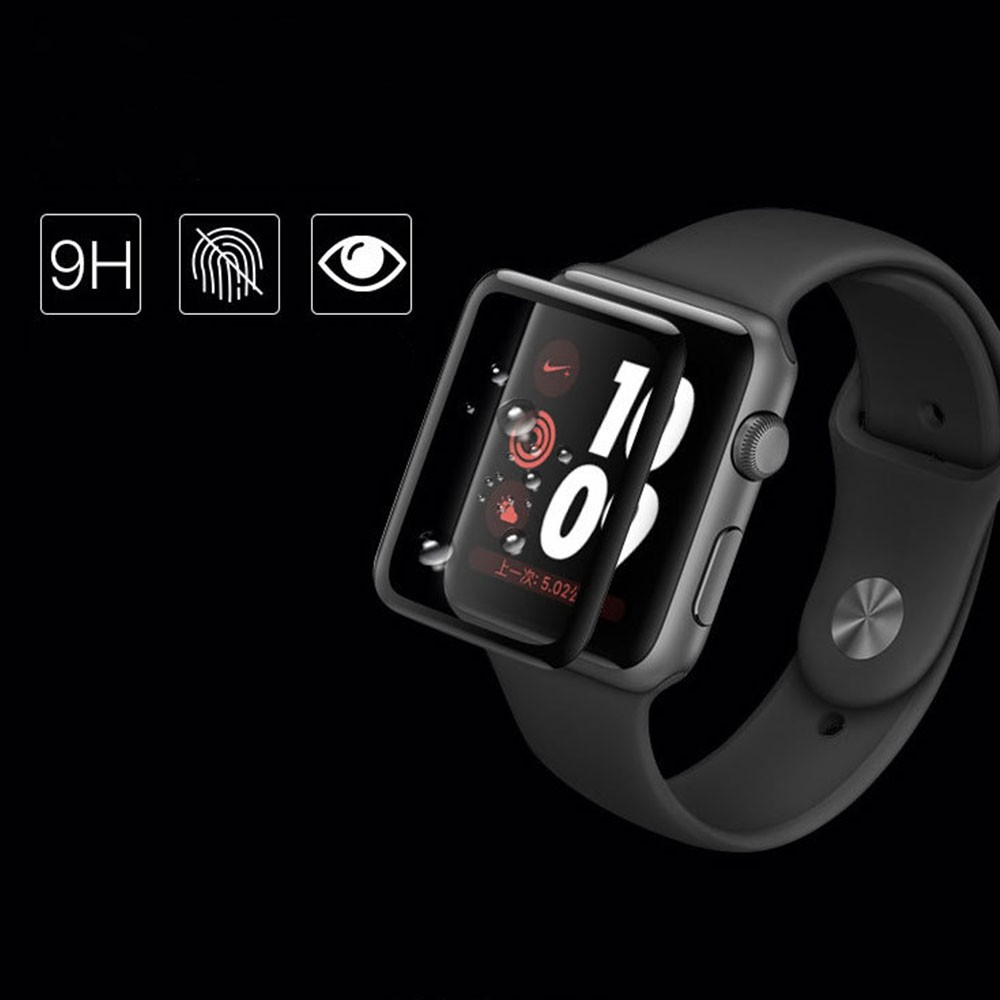 Kính cường lực 3D phủ toàn màn hình cho đồng hồ thông minh Apple Watch 38mm 40mm 44mm 42mm iWatch Series 4 2 1