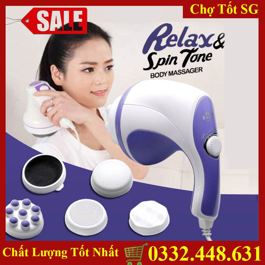 ✔️ Máy mát xa cầm tay Relax and Spin Tone 5 Đầu Massage - Đánh Tan Mỡ Bụng, Giảm Nhức Mỏi [Bảo Hành 1 Đổi 1]