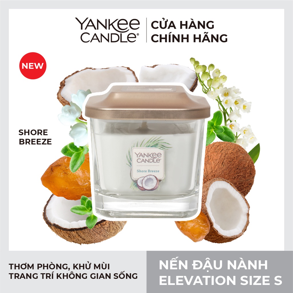 Nến ly vuông Elevation Yankee Candle size S - Shore Breeze (96g)