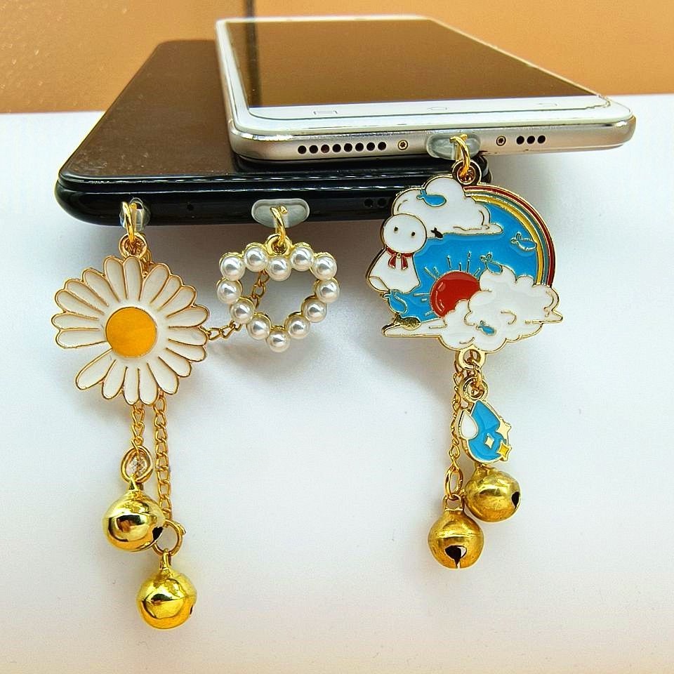 Nút Cắm Chống Bụi Cho Cổng Sạc Điện Thoại Di Động Hình Búp Bê Hoa Cúc Sunny Day