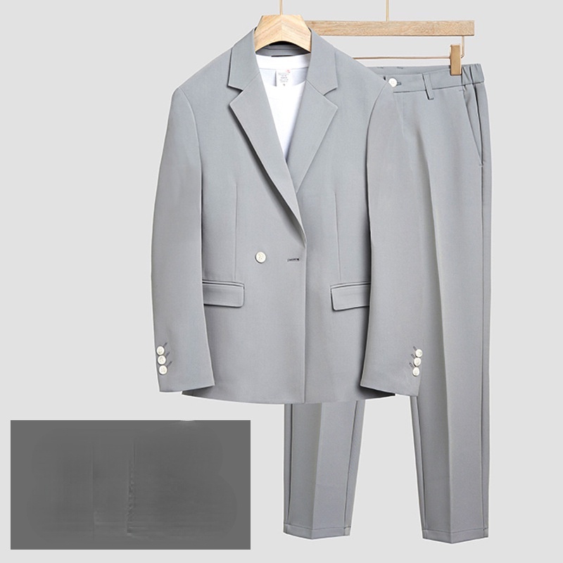 Set Áo Khoác Vest + Quần Tây Màu Sắc Thanh Lịch Có Size Lớn Phong Cách Hàn Quốc Cho Nam Giới