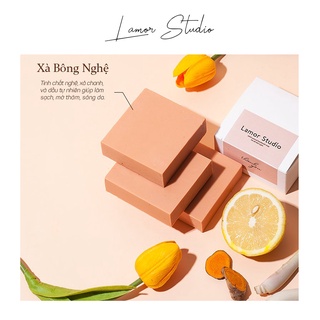 Xà bông nghệ cam hỗ trợ giảm thâm sau mụn làm sáng da, đều màu da lamor
