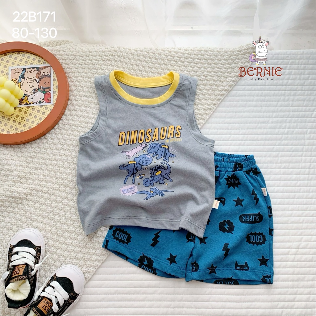 BERNIE - Bộ Thun Ba Lỗ Khủng Long Cho Bé Trai