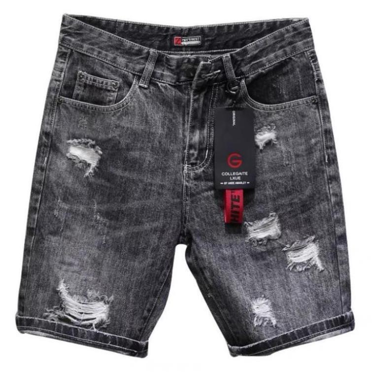 Quần Short Jean Nam Đẹp Chất Bò Co Giãn Cao Cấp, Quần Ngố rách Mẫu Mới Phong Cách Hàn Quốc Q232 ❣️ ་ ་ ⚡