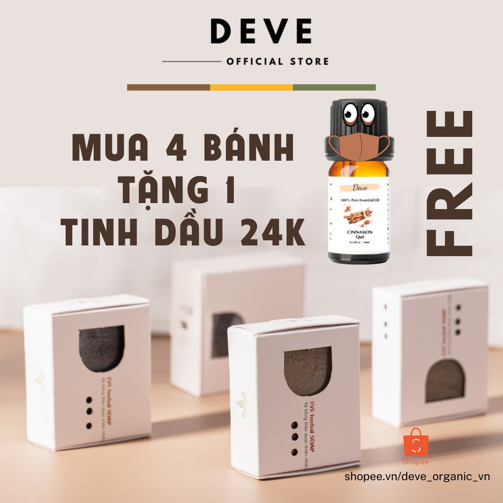 Xà bông DEVE mùi hương bạc hà than tre soap mông, tẩy da chết Bộ Y tế chứng nhận