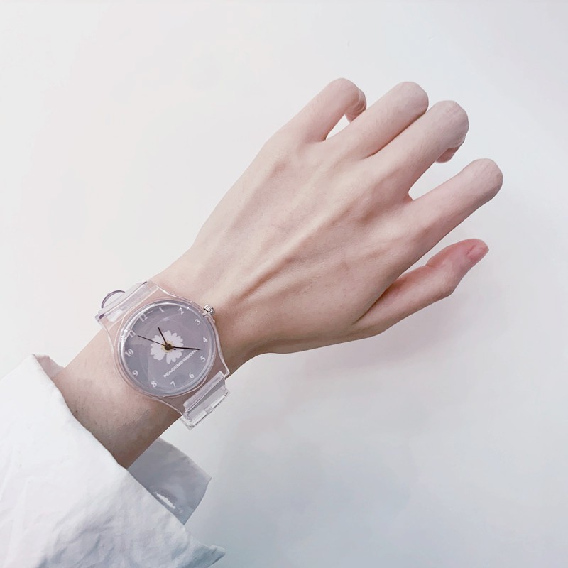 (Giá Sỉ) Đồng hồ thời trang nữ Peace C109 hoa cúc dây silicon trong suốt, chống nước nhẹ, bảo hành 6 tháng | BigBuy360 - bigbuy360.vn