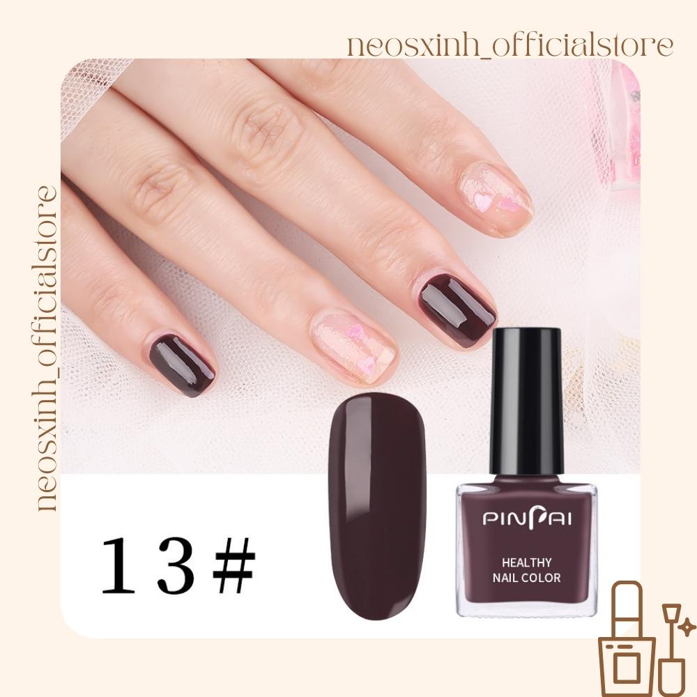 Sơn Móng Tay Pinpai Vuông Màu Nude Đen Trắng Trong Suốt Kim Tuyến Pastel Tím - Neosxinh Nails