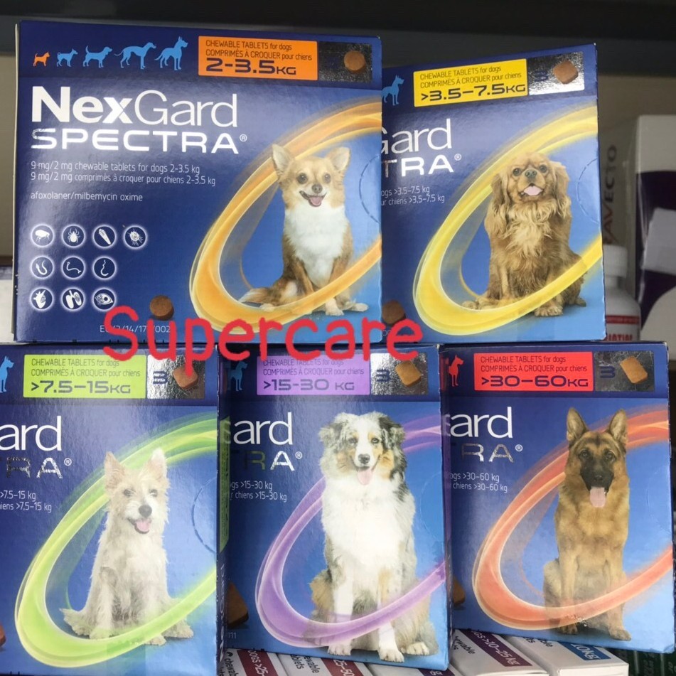 Nexgard Spectra🐕🐕🐕 - Bảo vệ Chó khỏi ve rận,ghẻ Demodex