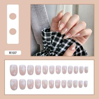 Hộp 24 móng tay giả R107 hoa văn nghệ thuật xinh xắn