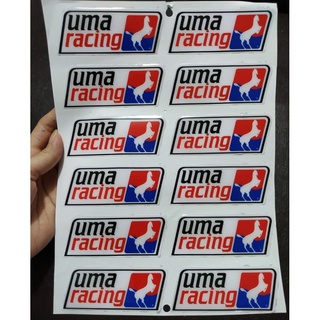 V12-19 tem nổi uma racing, decal trang trí xe, tem dán xe máy, stick nổi