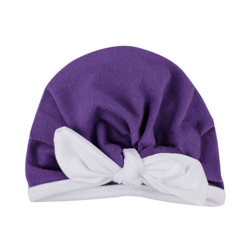 Mũ trùm đầu thắt nơ mềm mại cho trẻ sơ sinh