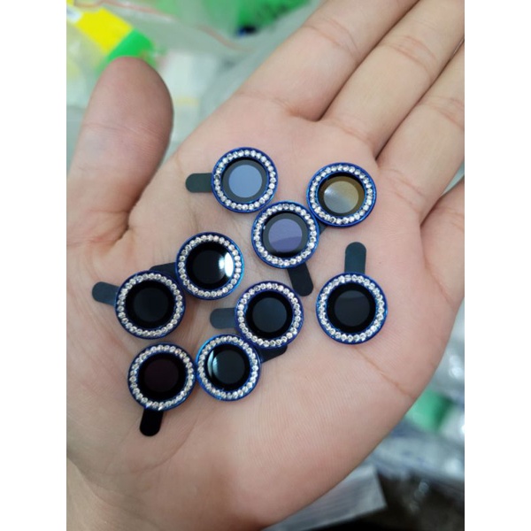 Bộ 3 dán mắt camera kim cương đính đá 12 pro max/12 /12 pro/11 pro max/11/11 pro. nhiều màu siêu đẹp.