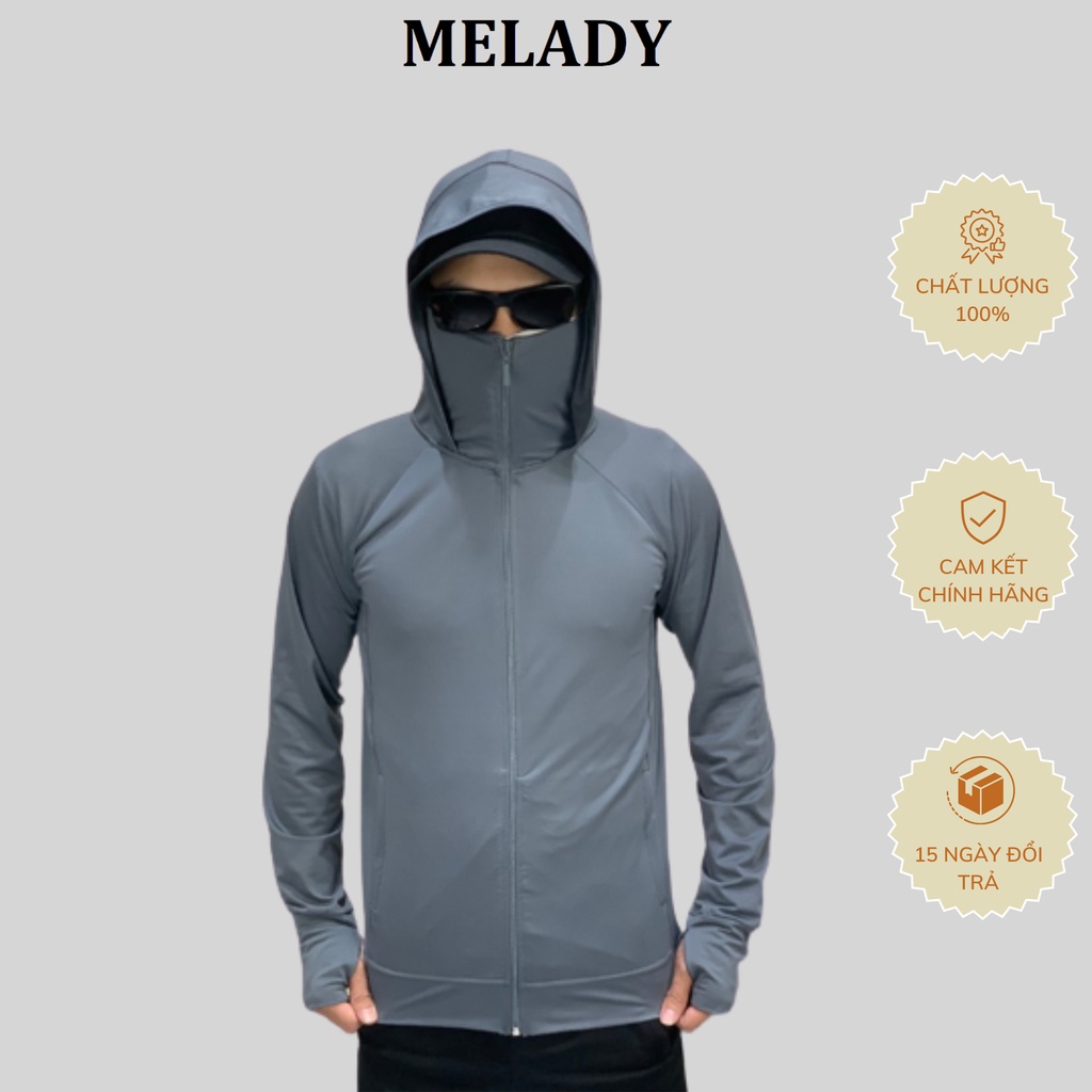 ÁO CHỐNG NẮNG NAM CAO CẤP MELADY, ÁO ĐI NẮNG CHỐNG TIA UV KHÓA KÉO CAO KHẨU TRANG