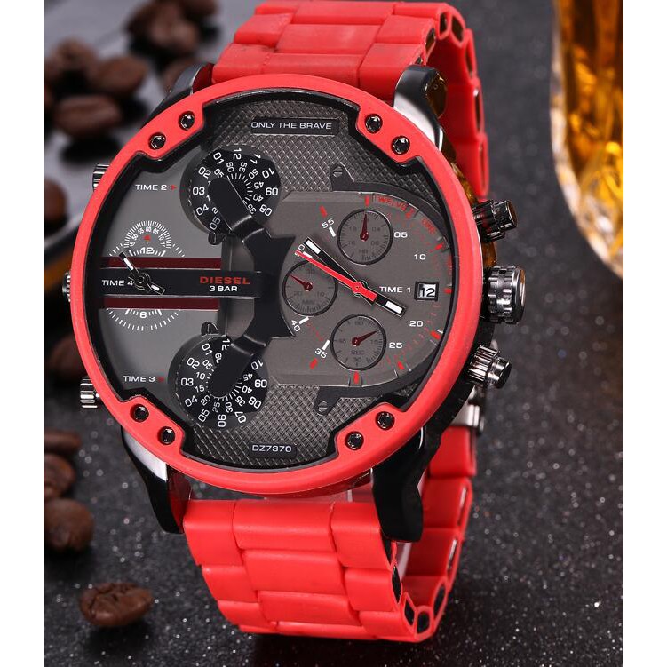 M1BZ Casual large dial diesel men's Mr. Daddy 2.0 stainless steel chronograph quartz watch men Business quartz watches Red 73702022