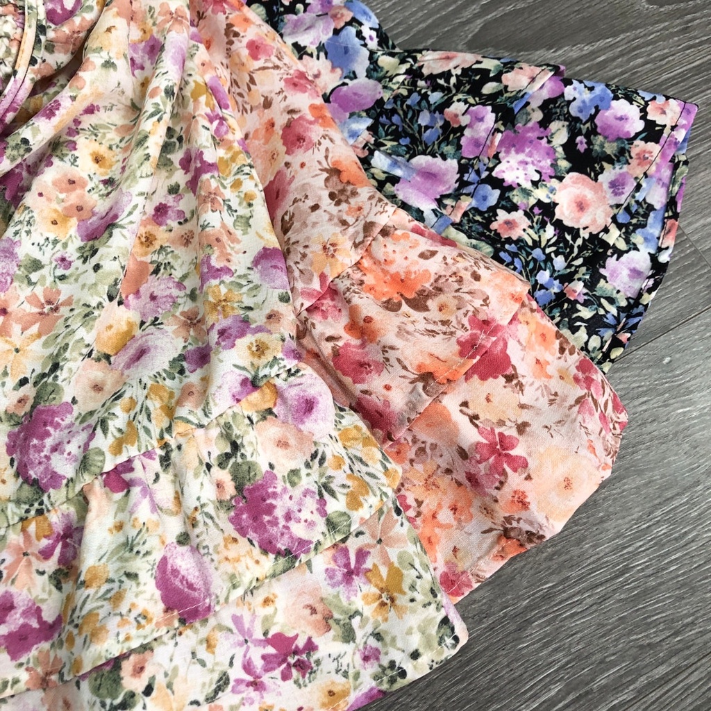 Đầm BLASHE 2 dây hoa nhún ngực 3M